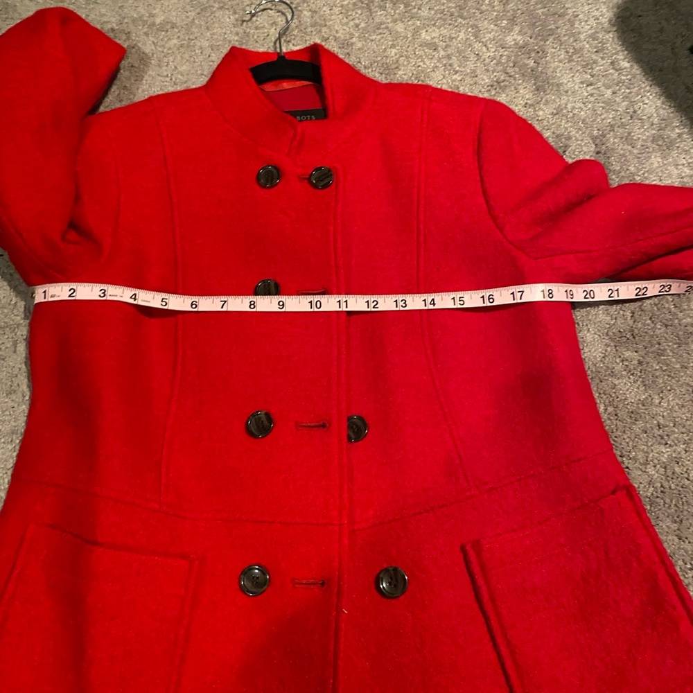 NWT TALBOTS RED BOILED WOOL COAT. Size 8